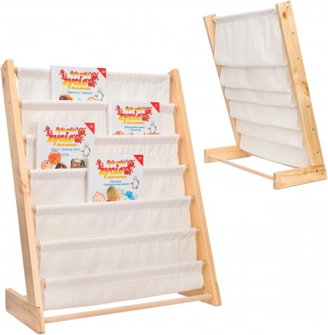 Detský drevený regál na knihy so stojanom 76,5 cm