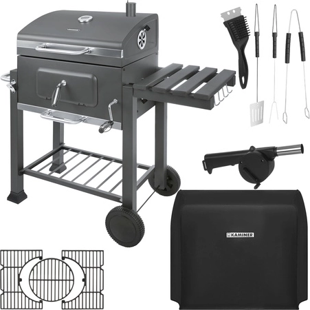 Výškovo nastaviteľné ohnisko a nerezová vaňa na uhlie