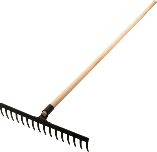 Profesionálne oceľové hrable s násadou 150 cm (16 hrotov, 45,5 cm)