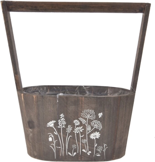 Drevený kvetináč MEADOW hnedý obdĺžnikový 20 × 14 × 27 cm