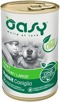 Oasy One Protein Adult Medium/Large králičia paštéta pre psy 400 g