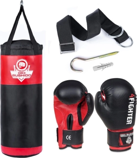 Detská boxovacia sada DBX BUSHIDO Kids 60 cm – vrece, rukavice 6 oz a záves