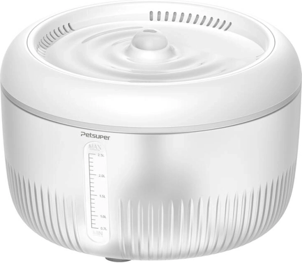 Inteligentná fontána pre psy a mačky PETSUPER PW02 2,5 l biela