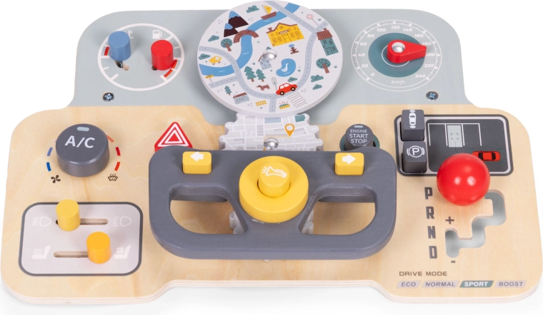 Realistická palubná doska na hru na vodiča