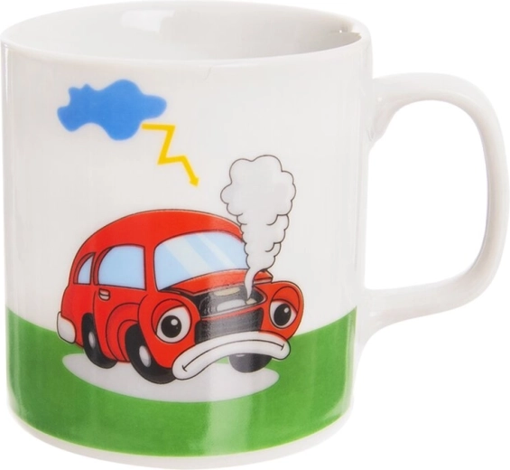 Detský porcelánový hrnček s motívom auta 225 ml
