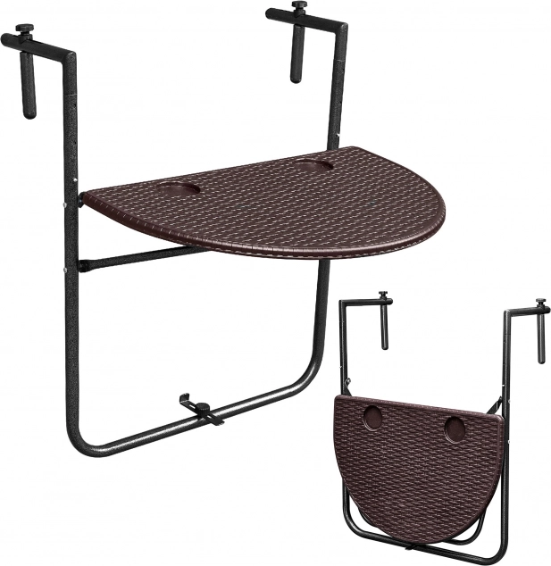 Skladací závesný balkónový stôl hnedý ModernHome