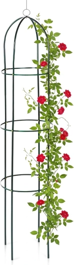 Vilde záhradný obelisk pre popínavé rastliny 36 × 36 × 194 cm zelený
