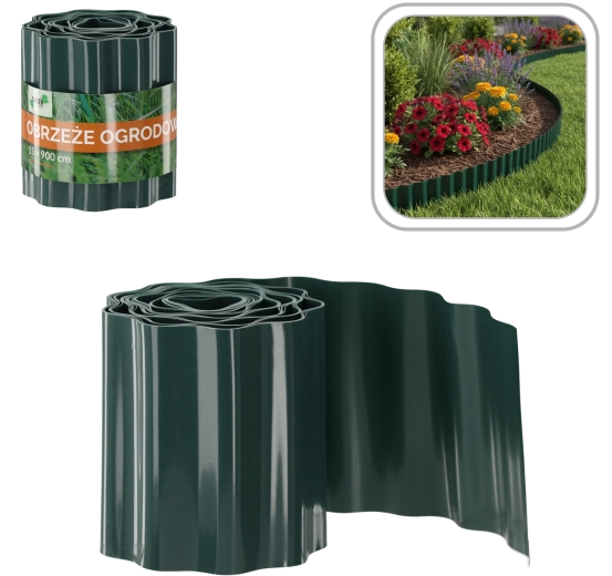 Záhradný obrubník 15 × 900 cm, zelený