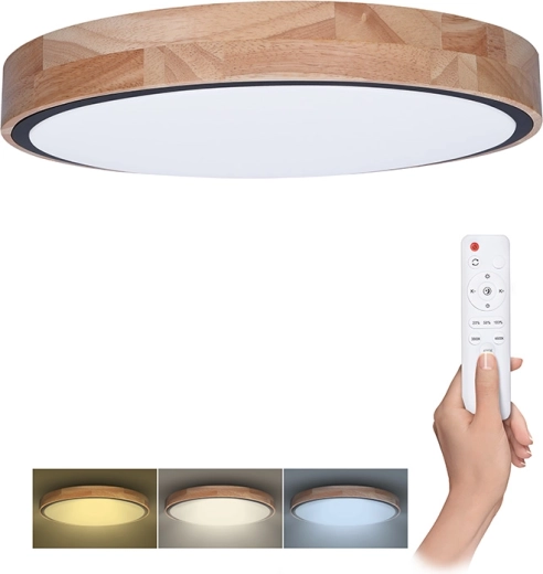 Solight LED stropné/nástenné svetlo Iron Oak s diaľkovým ovládačom, 60 W, 4200 lm, 51 cm, CCT, stmievateľné