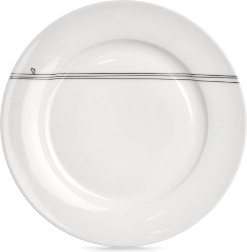 Porcelánový plytký tanier biely s motívom srdca 27 cm