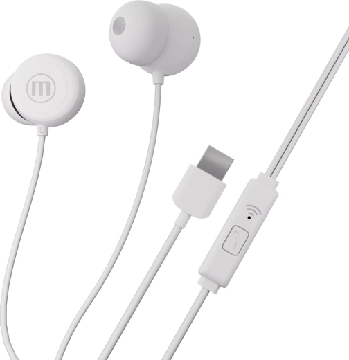 Maxell INBAX káblové slúchadlá do uší s USB-C, biele