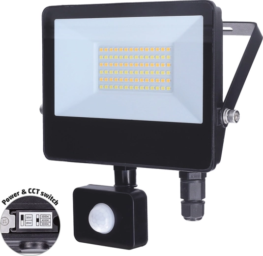 Solight LED reflektor s pohybovým senzorom TOP 30 W 3CCT IP65