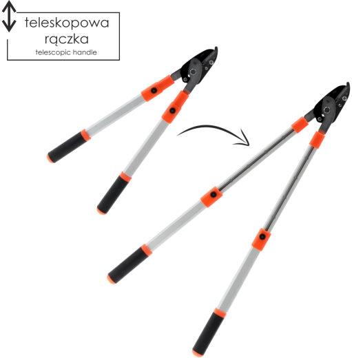 Teleskopické záhradné nožnice 64–98 cm