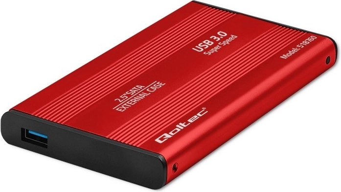 Externý obal na 2.5" disky HDD/SSD SATA3, USB 3.0, červený
