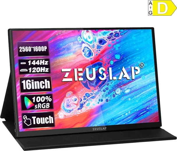 Prenosný dotykový monitor ZEUSLAP P16KT 16" 2,5K 144 Hz IPS