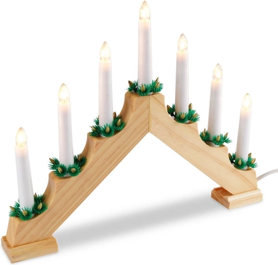 Drevený adventný svietnik na 7 sviečok 41,5 × 29 cm