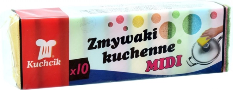 Kuchynská hubka MIDI Kuchcik – dvojvrstvová umývacia hubka (10 ks)
