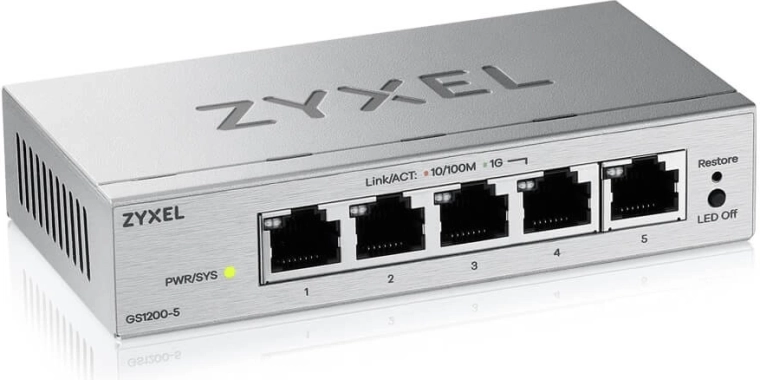 5-portový gigabitový webovo spravovaný switch GS1200v3