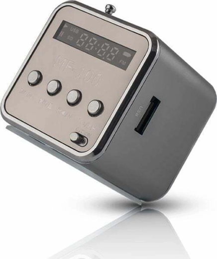 Setty prenosný reproduktor s FM rádiom MF-100, strieborný