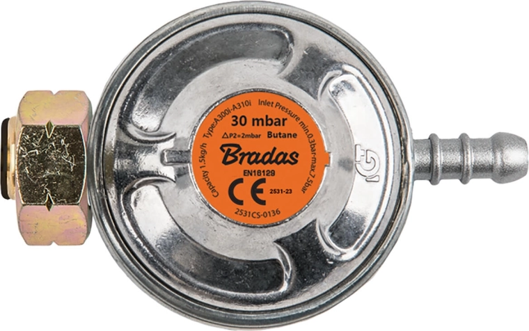 Regulátor tlaku pre propán-bután 30 mbar, 1,5 kg/h