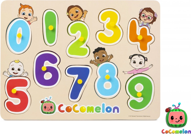 Drevená vkladačka s číslami CoComelon