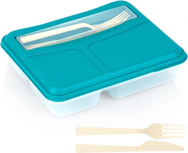 Delený lunchbox so sadou príborov 1,3 l