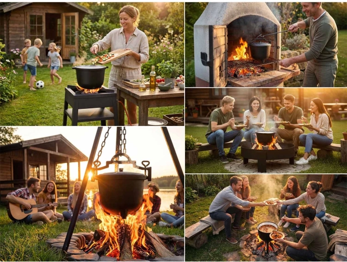 Všestranné použitie: oheň, gril aj platňa