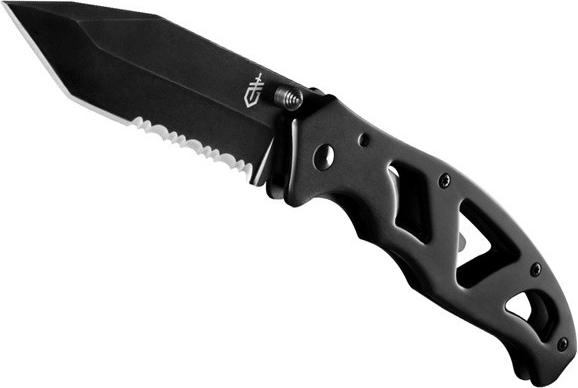 Vreckový nôž Gerber Paraframe II Serrated Black, celočierny