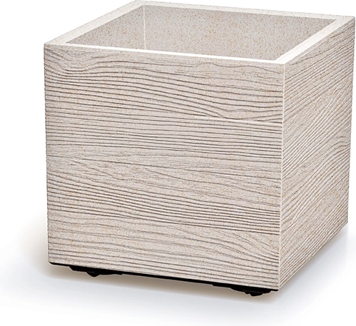 Kvetináč Madera Square Eco Wood 38,5 cm – biely