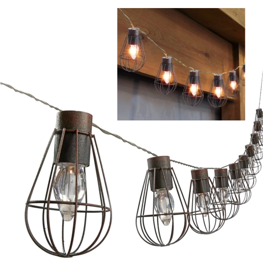 Solárna vonkajšia girlanda loft 10 LED teplá biela 3,8 m