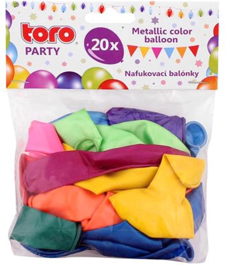 Metalické balóniky 23 cm TORO – sada 20 ks