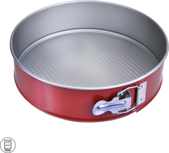 Kovová forma na tortu s nepriľnavým povrchom 24 cm červeno-sivá