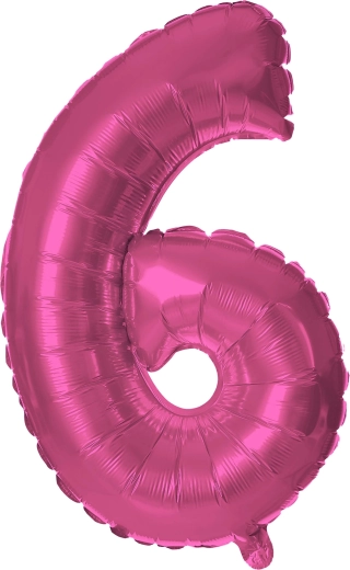 Fóliový balónik číslica 6 ružový 30 cm TORO