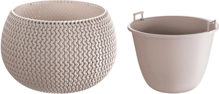 Kvetináč Splofy Bowl s vložkou 24 cm mocca