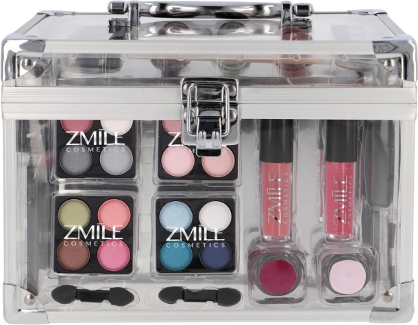 Zmile kozmetický kufrík Acrylic – priehľadná make-up sada 42 ks