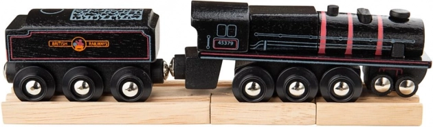 Drevená replika parnej lokomotívy Bigjigs Rail Black 5
