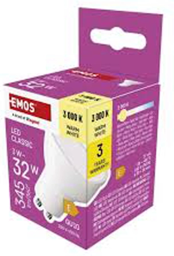 LED žiarovka GU10 MR16 3 W teplá biela 345 lm