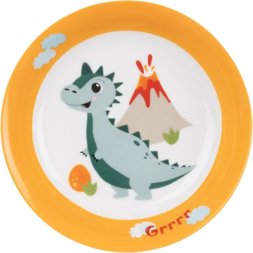Detský hlboký porcelánový tanier s motívom DINO 19 cm