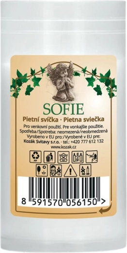 Náhradná parafínová cintorínska sviečka biela 9,5 cm