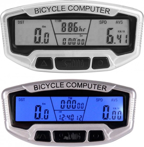 Vodotesný cyklopočítač LCD na bicykel s 28 funkciami