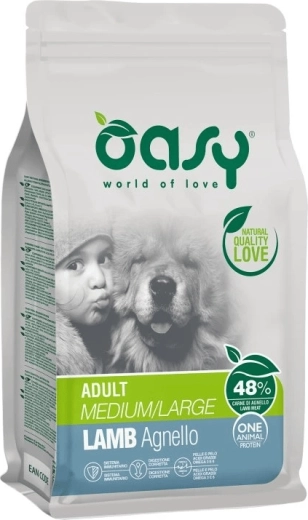 Oasy One Animal Protein Adult Medium/Large jahňacina 12 kg – granuly pre psy