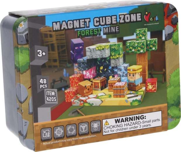 Stavebnica Magnet cube zone forest mine 48 dielikov