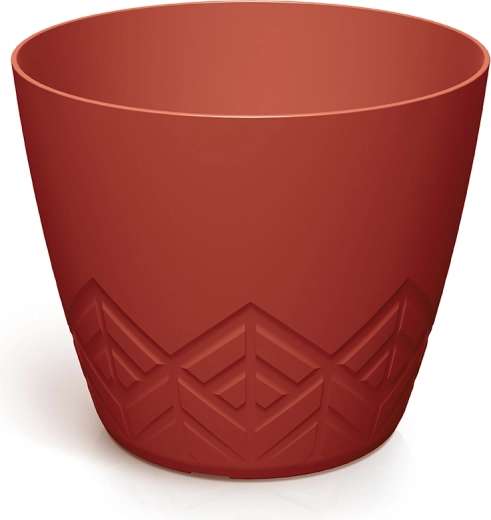 Plastový kvetináč v retro červenej farbe 17,8 cm