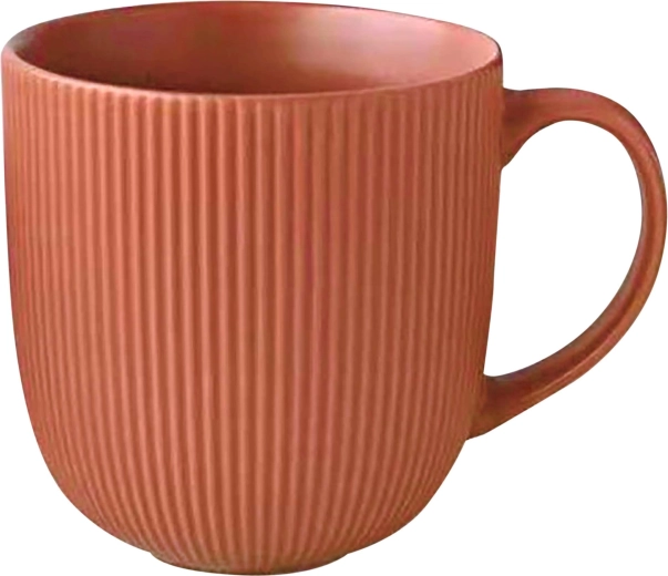 Keramický hrnček KITCHISIMO 510 ml rebrovaný tehlový