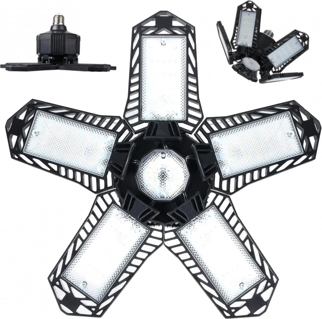 Stropné skladacie LED dielenské svietidlo E27, 80 W, 8000 lm