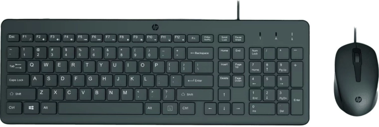 Sada klávesnice a myši HP Classic 150, drôtová, čierna