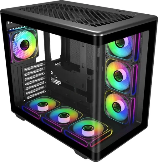 7× ARGB ventilátorov a hub v balení