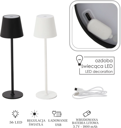 Dotyková stolová LED lampa biela / čierna