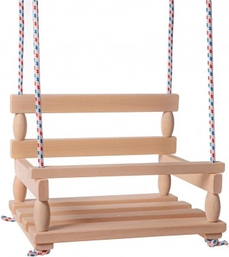 Drevená hojdačka do bytu aj na záhradu, prírodná 38 × 30 cm, nosnosť 80 kg