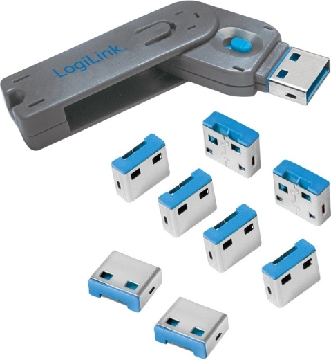 logilink blokátory usb portov s kľúčom, sada 8 kusov